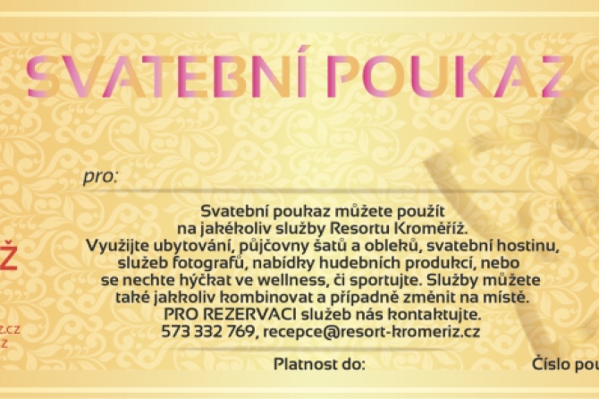 Svatební poukaz 5000,- Kč