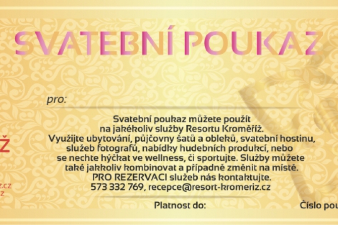 Svatební poukaz 10000,- Kč